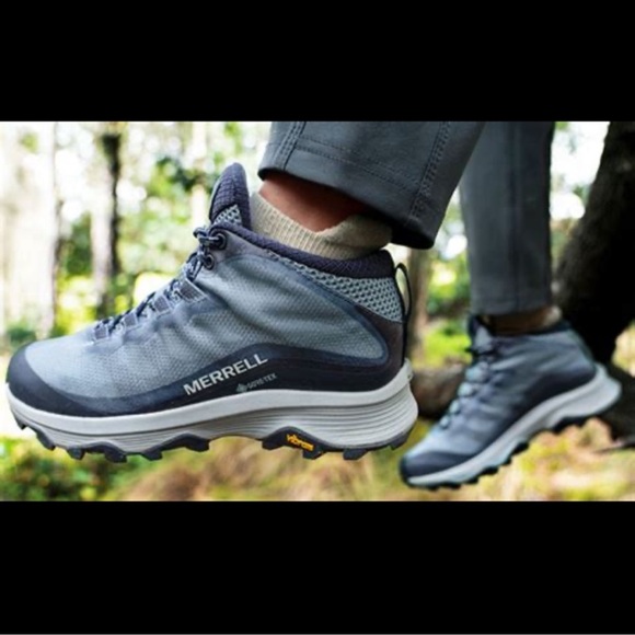 Merrell Women's Moab Speed GTX Mid Hiking Boots in Navy Size 8 - Picture 9 of 10